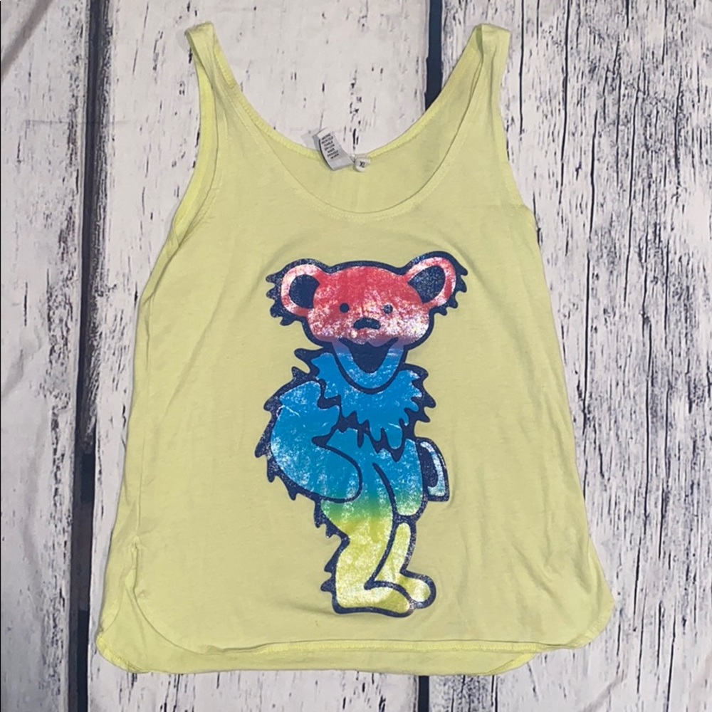 Grateful Dead Dancing Bear Yellow Tank Top XL